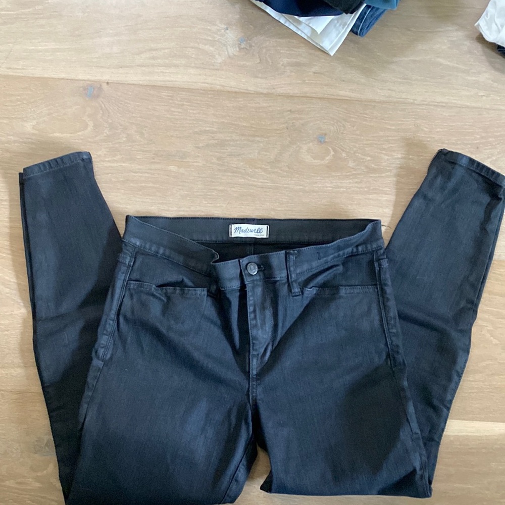 Madewell black skinnny zippered jeans size 31
